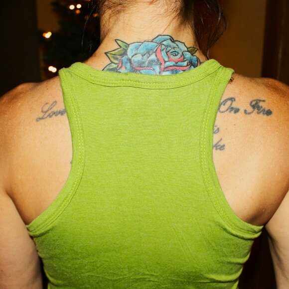 Green and Black Koi Taml Top Mini Dress - Picture 5 of 7